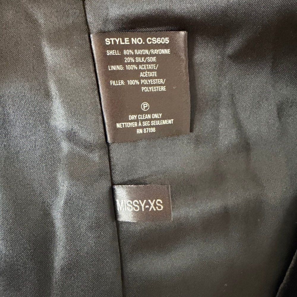 Carol Cohen Exquisite Designer NYC Blk Velvet Ruched Silk Blend Jacket Missy XS - Picture 5 of 5